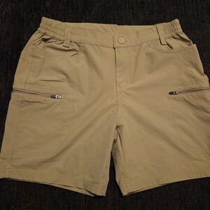 Women's Willit Khaki Cargo Shorts with Zip Thigh Pockets. Size 10
